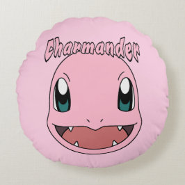 Rosa Charmander Pokémon Fanart Rundes Kissen