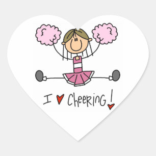 Rosa Cheerleader Herz-Aufkleber