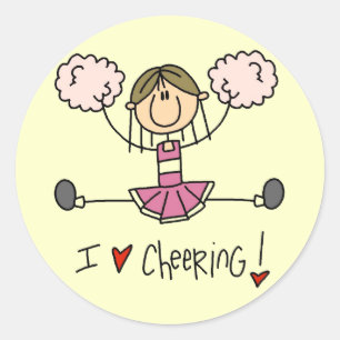 Rosa Cheerleader T-Shirts und Geschenke Runder Aufkleber
