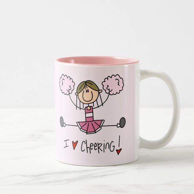 Rosa Cheerleader-T-Shirts und Geschenke Zweifarbige Tasse (Rechts)