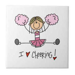 Rosa Cheerleaderin Fliese