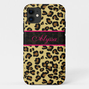 Rosa Cheetah-Druck-personalisierter Telefon-Kasten iPhone 11 Hülle