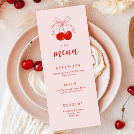 Rosa-Cherry-Brautparty Menükarte
