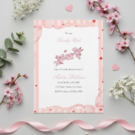  Rosa Cherub-Baby-Einladung zum Babyshower "Wir kö Einladung