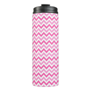 Rosa Chevron-Brustkrebs-Bewusstseinsmuster Thermosbecher