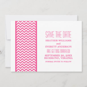 Rosa Chevron-Rahmen Save-the-Date-Einladung Save The Date