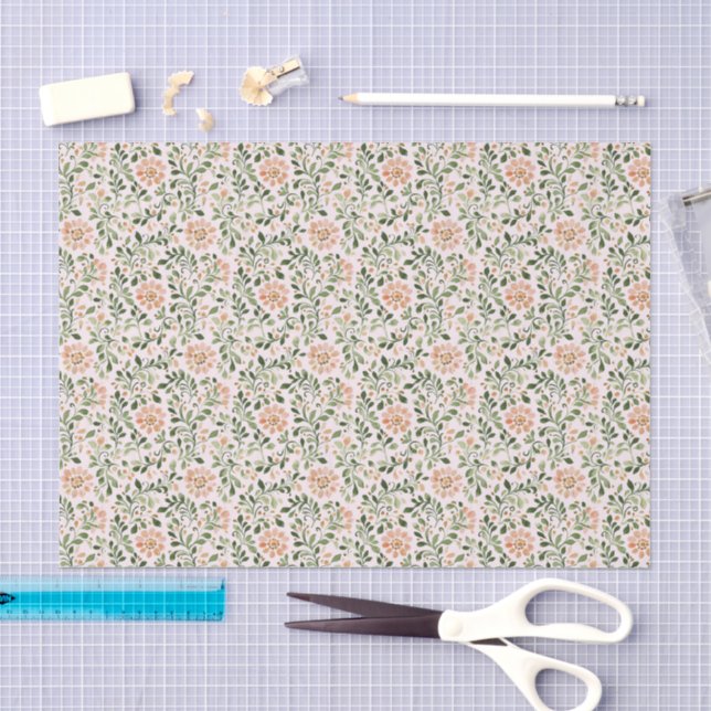 Rosa Chic Floral Geburtstag  Seidenpapier (Handwerk)