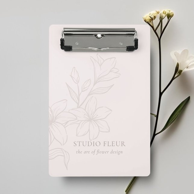 Rosa | Chic Minimal Floral Mini Klemmbrett (Von Creator hochgeladen)