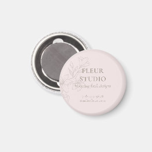 Rosa   Chic Minimalistisch Floral Magnet