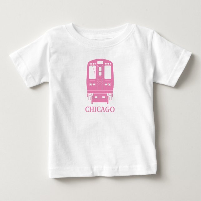 Rosa Chicago "L" Profil Baby T-shirt (Vorderseite)