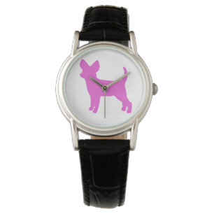 Rosa Chihuahua-Uhr Armbanduhr