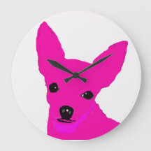 Rosa Chihuahua-Uhr