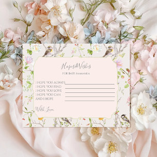 Rosa Chinesische Babyparty mit Blumenmuster Begleitkarte