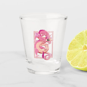 Rosa chinesischer Drache Schnapsglas