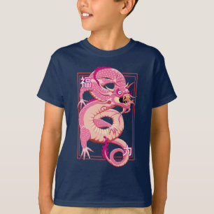 Rosa chinesischer Drache T-Shirt