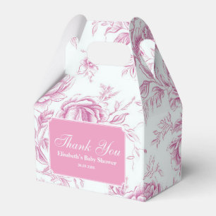 Rosa Chinoiserie-Blumenmuster französische Toile  Geschenkschachtel