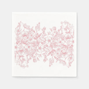 Rosa Chinoiserie Vintage Blumen Hochzeitsdessert Serviette