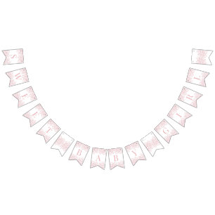 Rosa Chinoiserie Vintage Florale Babyparty-Dekorat Wimpelkette