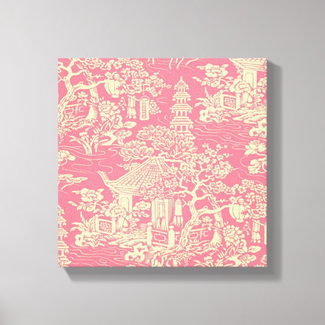 Rosa Chinoiserie WKND Club Leinwanddruck (Vorderseite)
