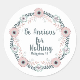 Rosa Christliche Blütenblume Verse Runder Aufkleber