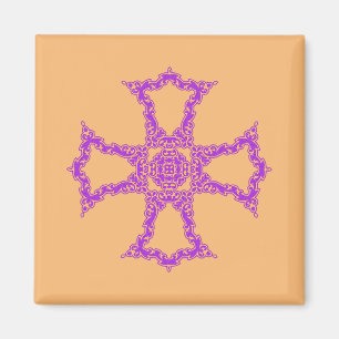 Rosa christliches Kreuz moderne ästhetische Kunst Magnet