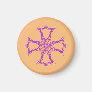 Rosa christliches Kreuz moderne ästhetische Kunst Magnet