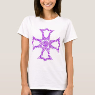 Rosa christliches Kreuz moderne ästhetische Kunst T-Shirt