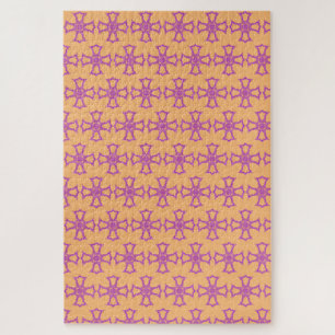 Rosa christliches Kreuz Puzzle