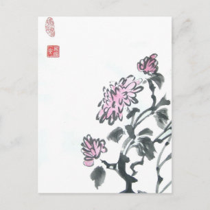 Rosa Chrysanthema Postkarte