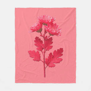 Rosa Chrysantheme Fleecedecke