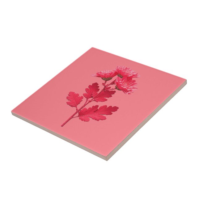 Rosa Chrysantheme  Fliese (Seite)