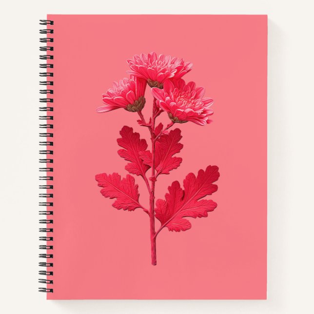 Rosa Chrysantheme  Notizbuch (Vorderseite)