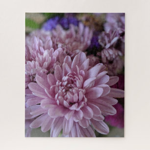 Rosa Chrysanthemen-Blumenfoto Puzzle