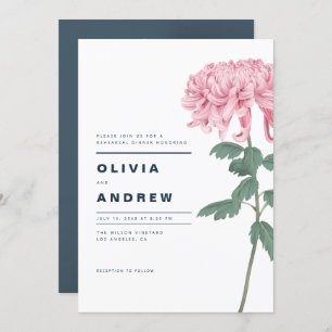 Rosa Chrysanthemum Botanische Probe Abendessen Einladung