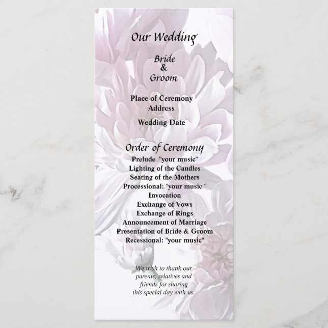 Rosa Chrysanthemum Herz Programm (Vorderseite)