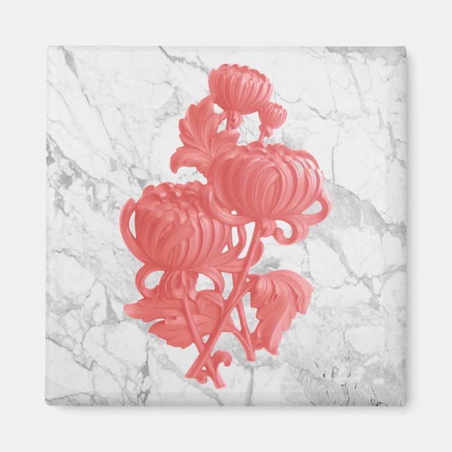 Rosa Chrysanthemum Magnet (Vorne)