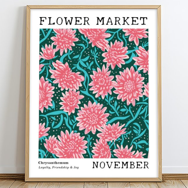 Rosa Chrysanthemum November Geburtsmarkt Blume Poster (Von Creator hochgeladen)
