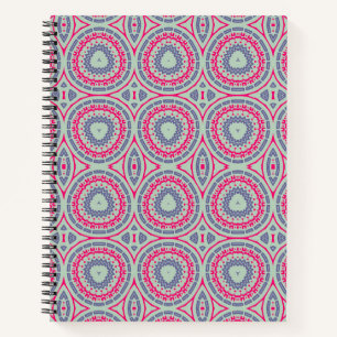 Rosa Circular Pattern Spiral Notebook Notizbuch