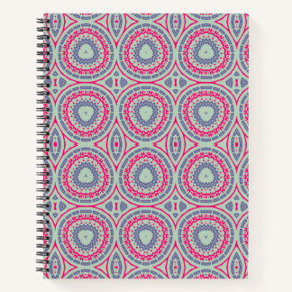 Rosa Circular Pattern Spiral Notebook Notizbuch
