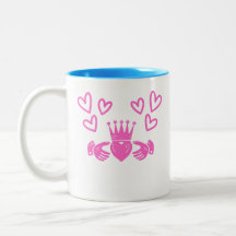 Rosa Claddagh-Kaffeetasse