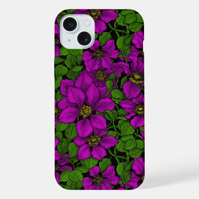 Rosa Clematis-Rebe iPhone Hülle (Rückseite)