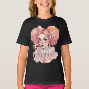 Rosa Clown mit Maske T-Shirt