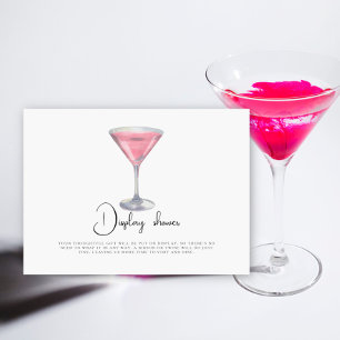 Rosa Cocktail-Junggesellinnenabschied-Display-Dusc Begleitkarte