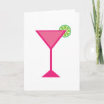 Rosa Cocktail mit Limonem Karte<br><div class="desc">Ein niedliches rosa Cocktailgetränk mit Limonem</div>