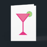 Rosa Cocktail mit Limonem Karte<br><div class="desc">Ein niedliches rosa Cocktailgetränk mit Limonem</div>