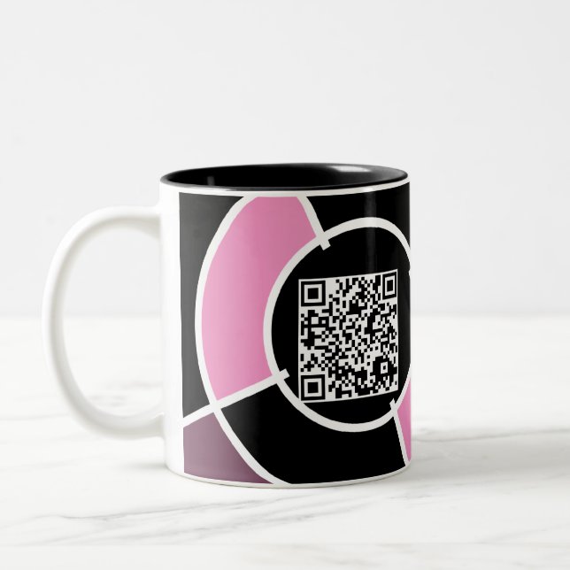 rosa Code des Bullauge QR Zweifarbige Tasse (Links)