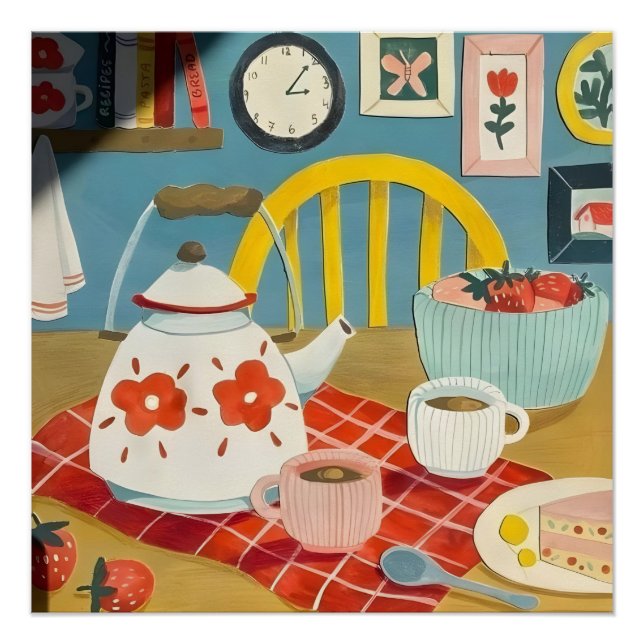 Rosa, Collage, Coquette, prächtig, trendig, küsten Poster (Vorderseite)