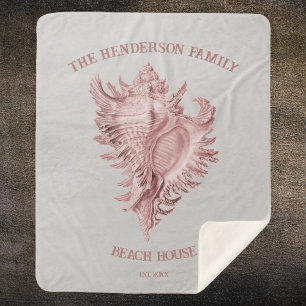 Rosa Conch Muschel Sherpa Blanket Sherpadecke