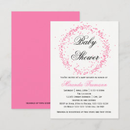Rosa Confetti - Einladung der Babyparty-3x5