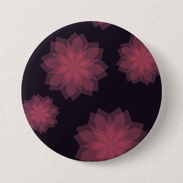 Rosa, cool, trendige, moderne Abstraktion der Blum Button (Vorderseite)